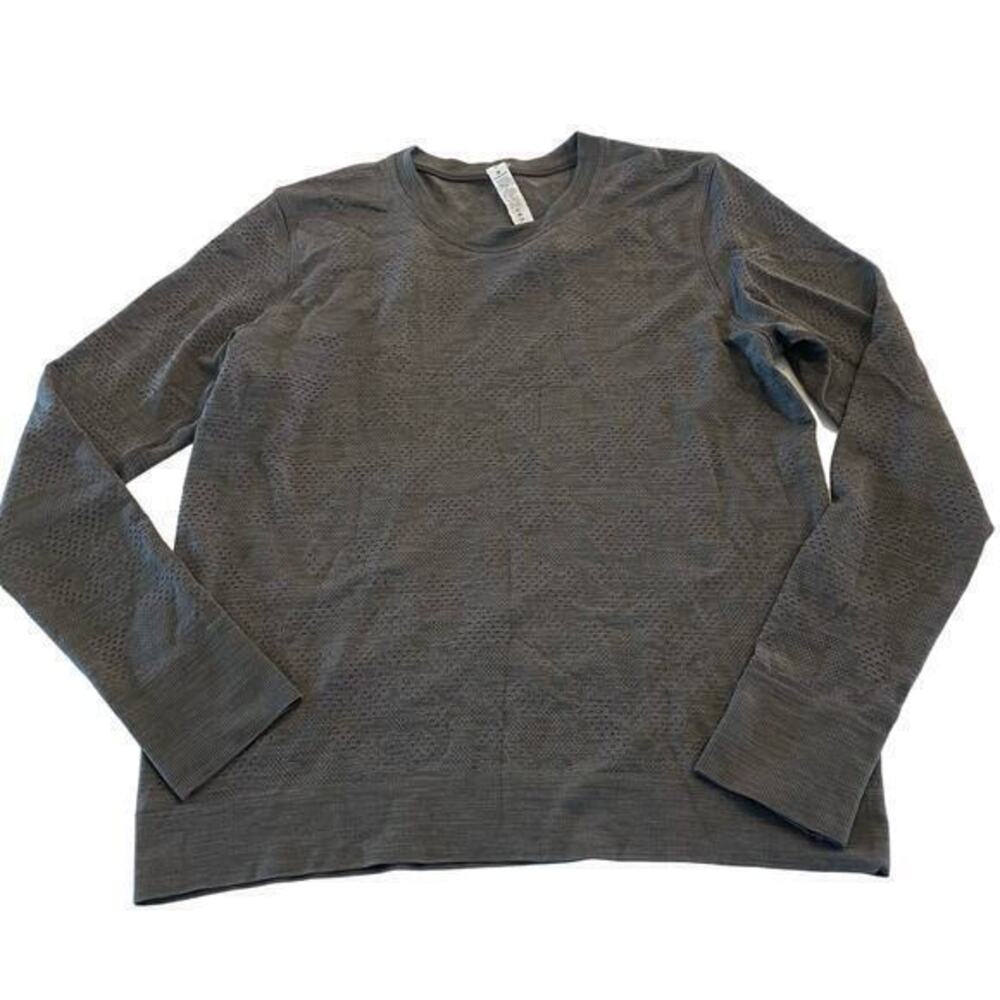 Lululemon Gray Long Sleeve Workout Top Shirt Size 6
